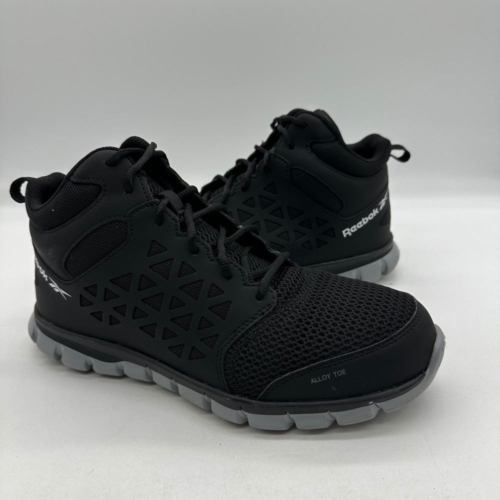 Reebok RB4141 Mens 10W Black Sublite Cushion Work Alloy Toe Mid Safety Shoes